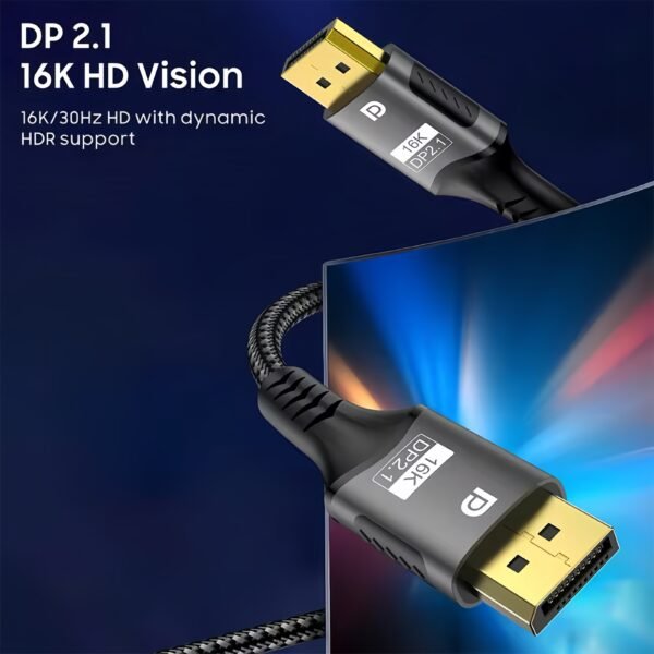 ⁦كيبل DisplayPort 16K DP 2.1⁩ - الصورة ⁦2⁩