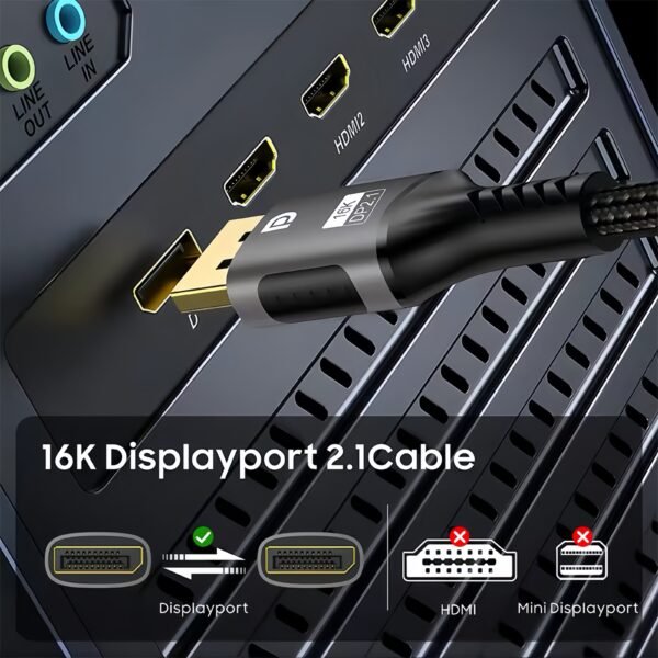 ⁦كيبل DisplayPort 16K DP 2.1⁩ - الصورة ⁦3⁩