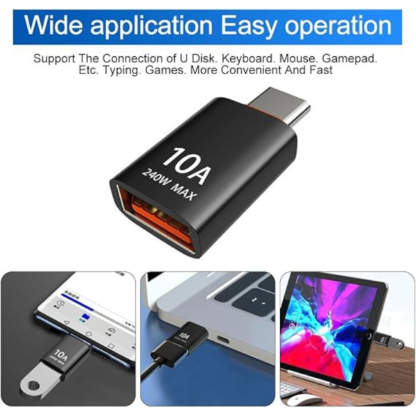 محول USB-C إلى USB - موصل USB Type C (ذكر) إلى USB 3.2 (أنثى) محول OTG لنقل البيانات والشحن وربط منافذ Type C وUSB A –