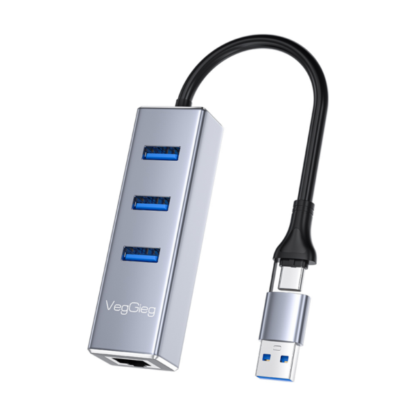 محول  USB A و TYPE C إلى 4 منافذ