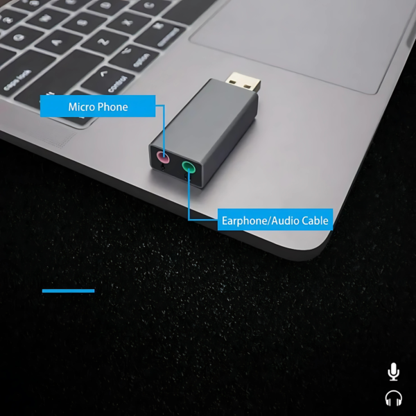 محول USB-A إلى كرت صوت 3.5mm