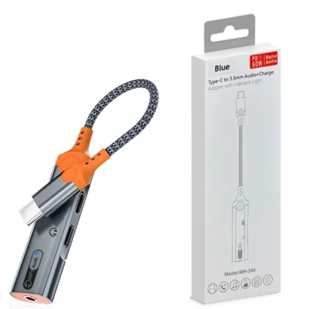 محول 3 في 1 من تايبسي إلى سماعة اواكس وسماعة تايبسي وشحن هاتفك