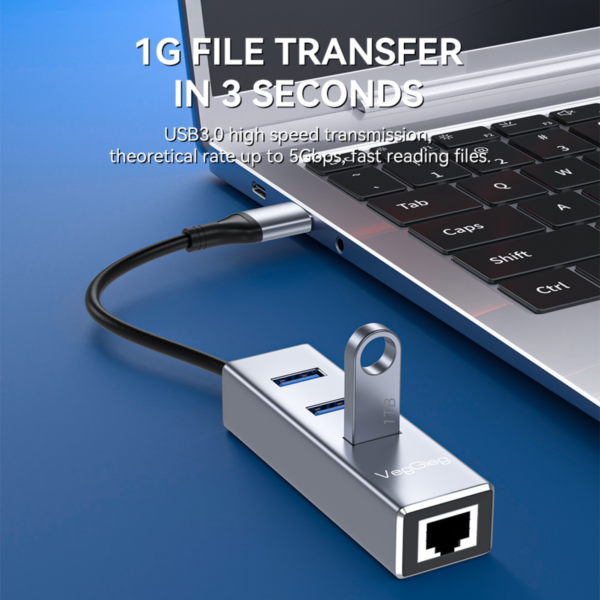 محول  USB A و TYPE C إلى 4 منافذ