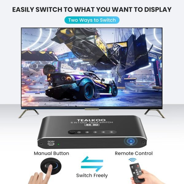 سويج TealKoo HDMI Switch 5 in 1 Out
