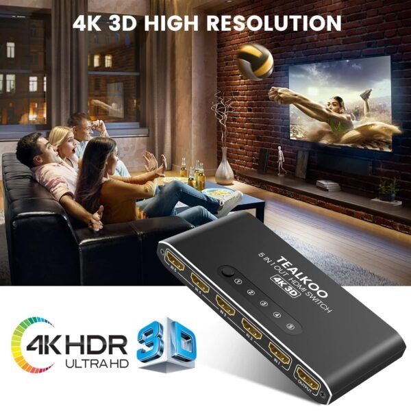 سويج TealKoo HDMI Switch 5 in 1 Out