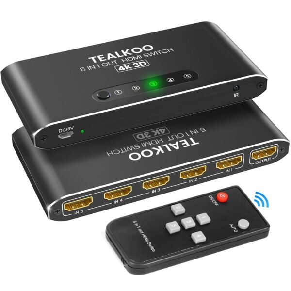 سويج TealKoo HDMI Switch 5 in 1 Out
