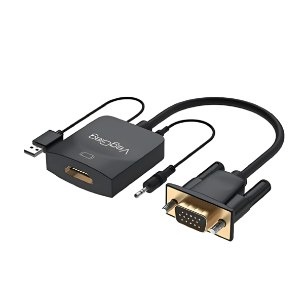 محول VGA إلى HDMI مع الصوت والطاقة دقة 1920×1080P تحديث 60Hz