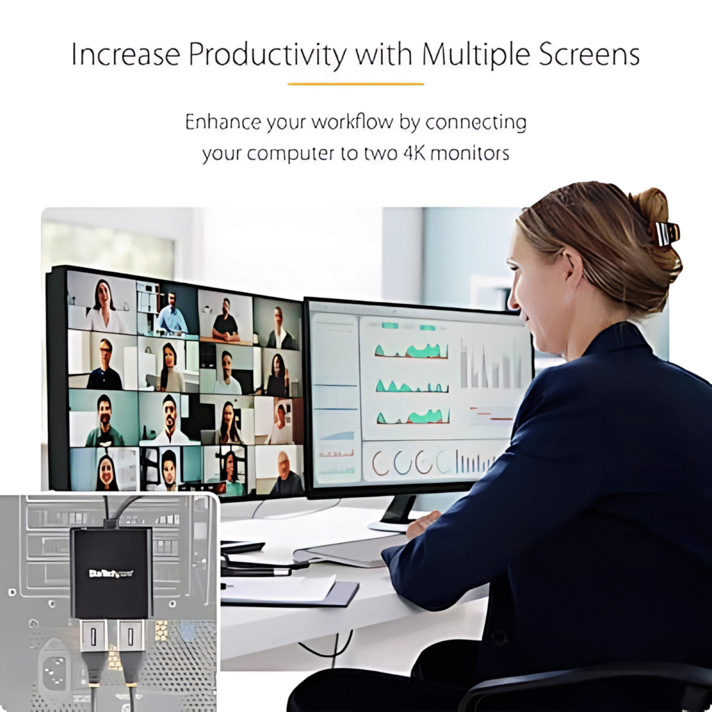 مقسم DisplayPort ثنائي الشاشات MST