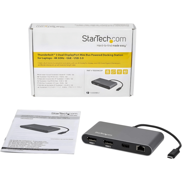 أدابتر StarTech Thunderbolt 3 بشاشة مزدوجة 4K