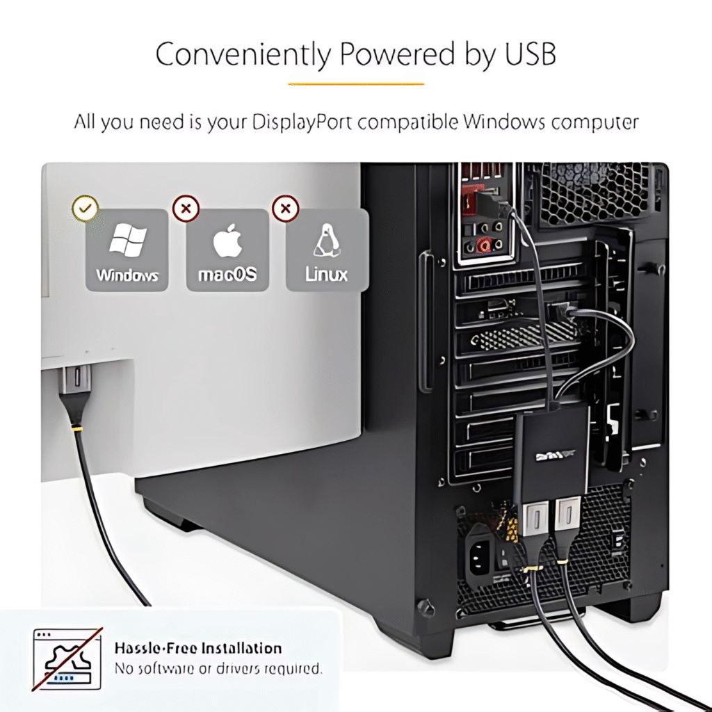 مقسم DisplayPort ثنائي الشاشات MST