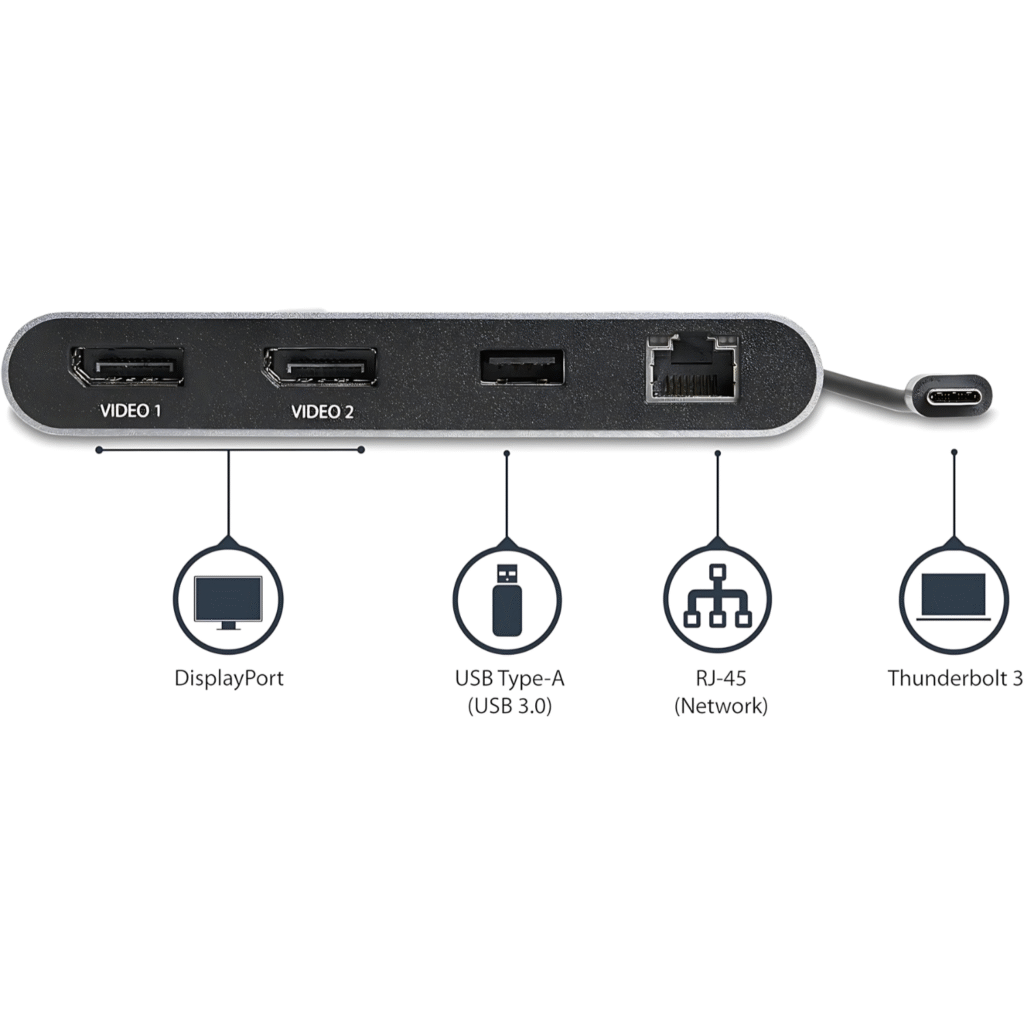 أدابتر StarTech Thunderbolt 3 بشاشة مزدوجة 4K