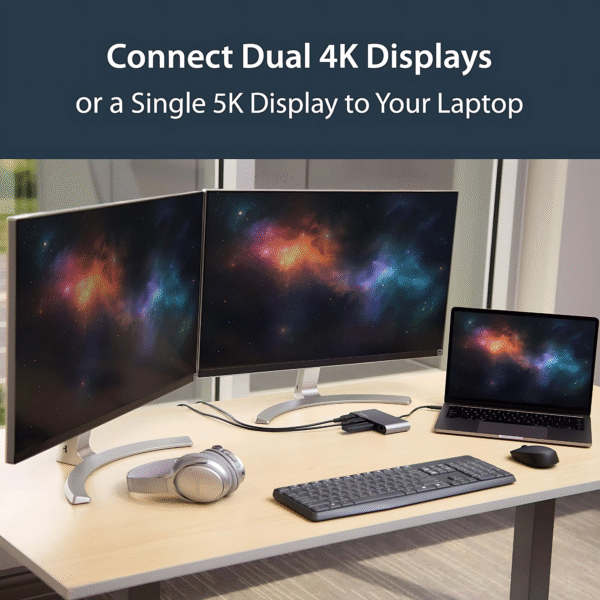 أدابتر StarTech Thunderbolt 3 بشاشة مزدوجة 4K