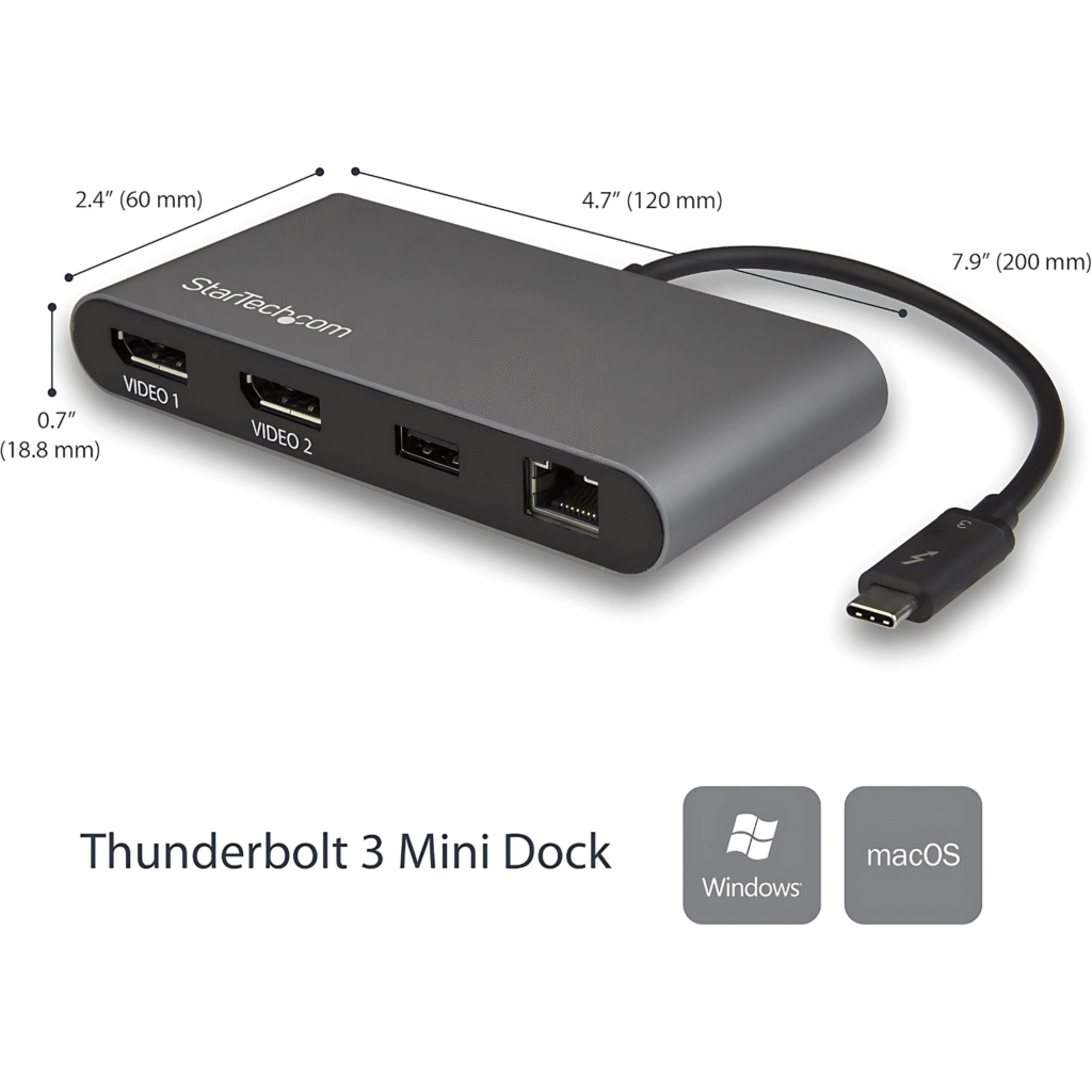 أدابتر StarTech Thunderbolt 3 بشاشة مزدوجة 4K