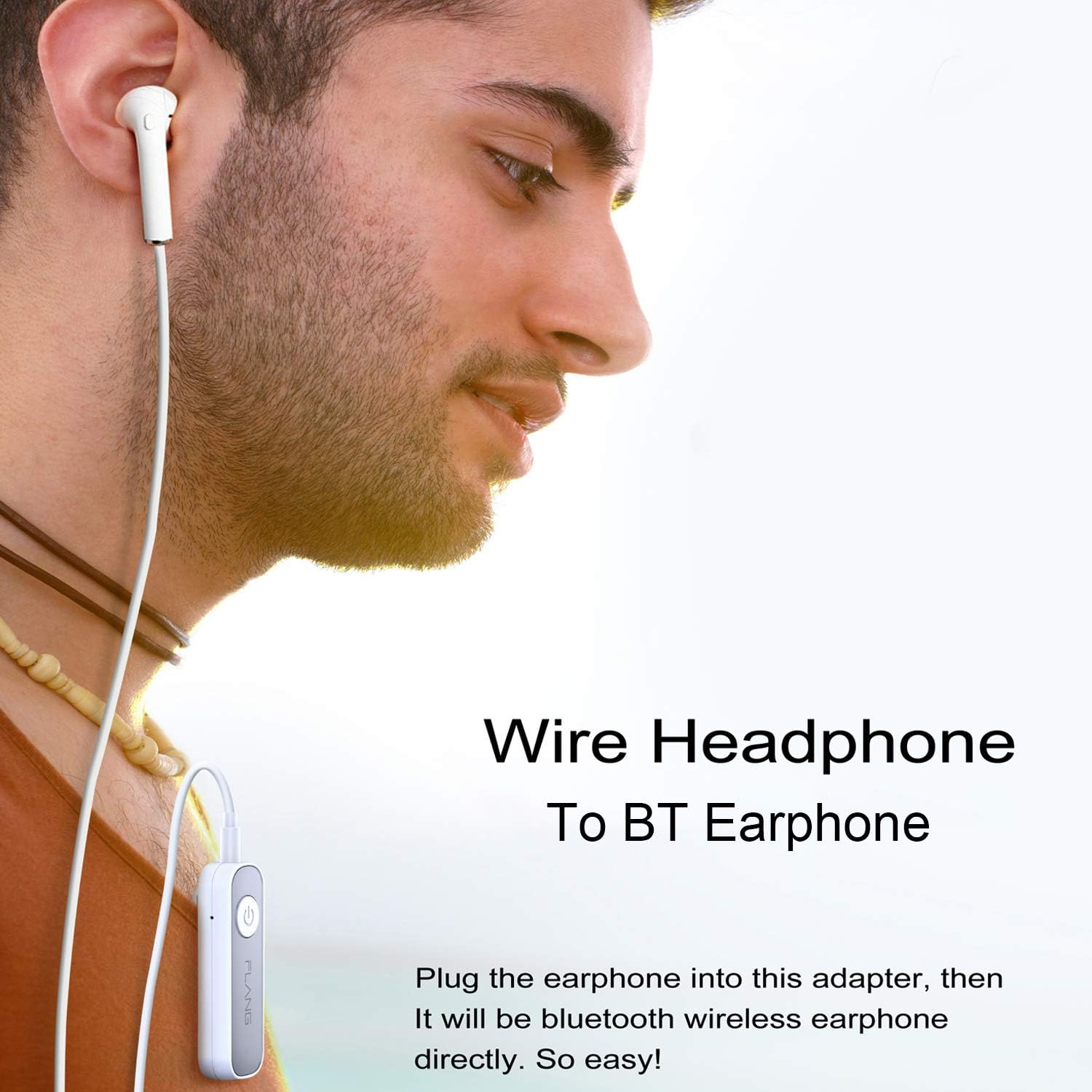 مستقبل بلوتوث لاسلكي مع ميكروفون ويدعم المكالمات بدون استخدام اليدين FLANG GS1