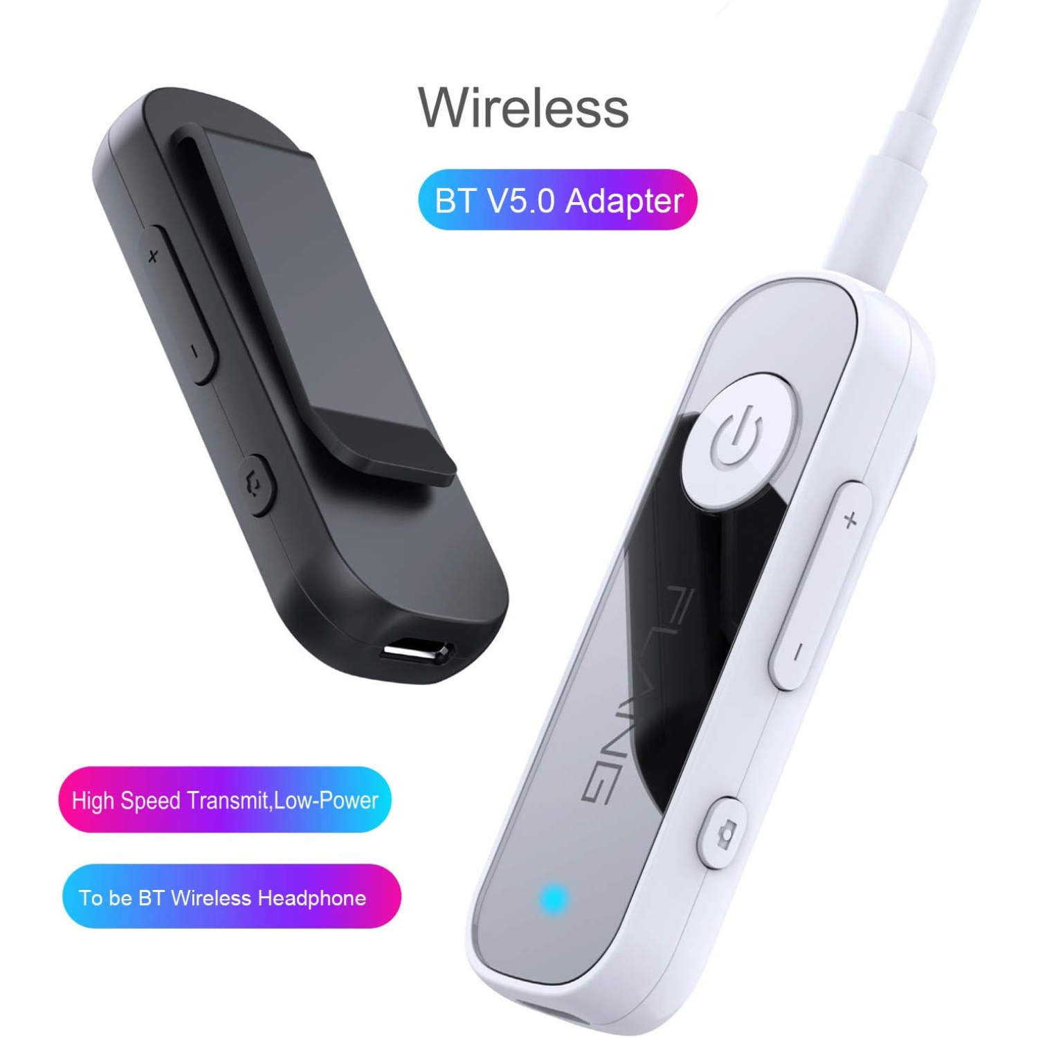 مستقبل بلوتوث لاسلكي مع ميكروفون ويدعم المكالمات بدون استخدام اليدين FLANG GS1