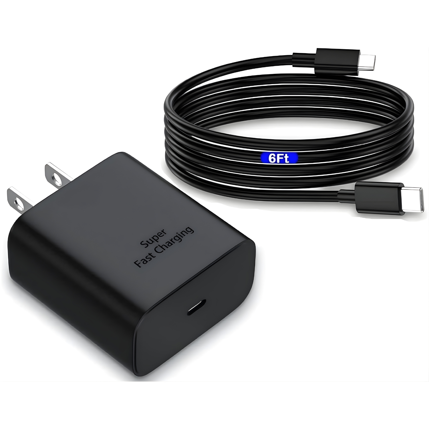 شاحن فائق السرعة 45 واط USB-C مع كيبل شحن نوع C (طول 1.8 متر)