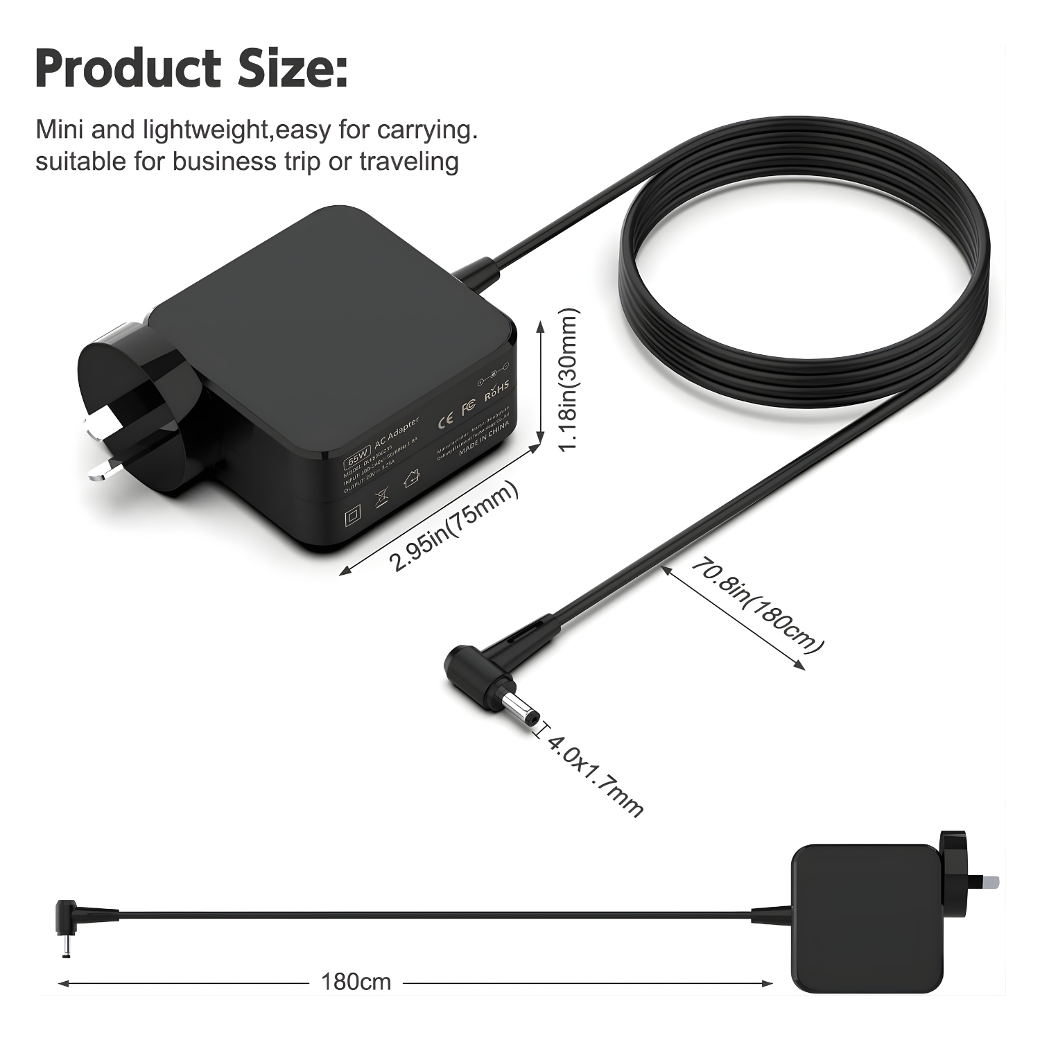 شاحن لابتوب أصلي 20V 3.25A 65W – متوافق مع Lenovo Ideapad & Yoga