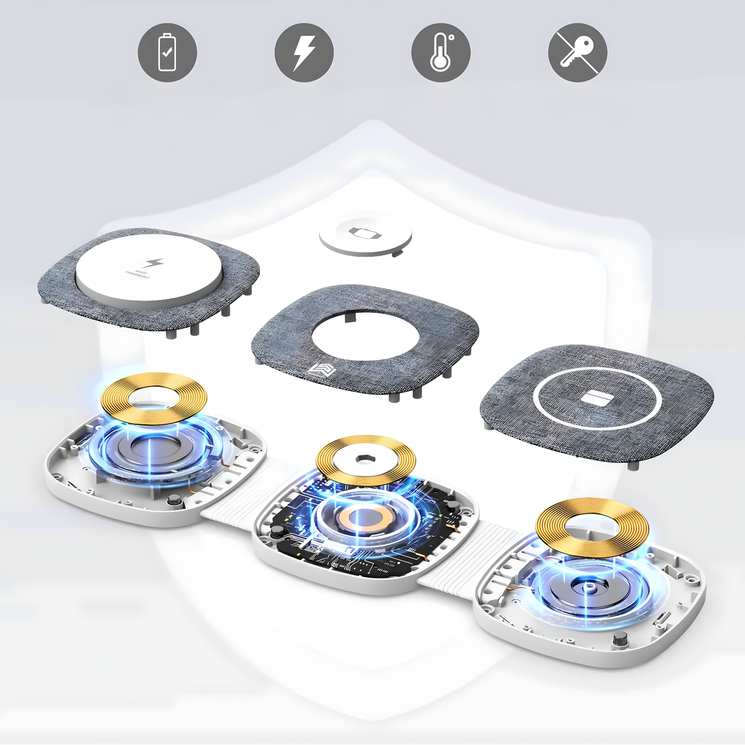 شاحن لاسلكي 3 في 1 Foldable Magnetic