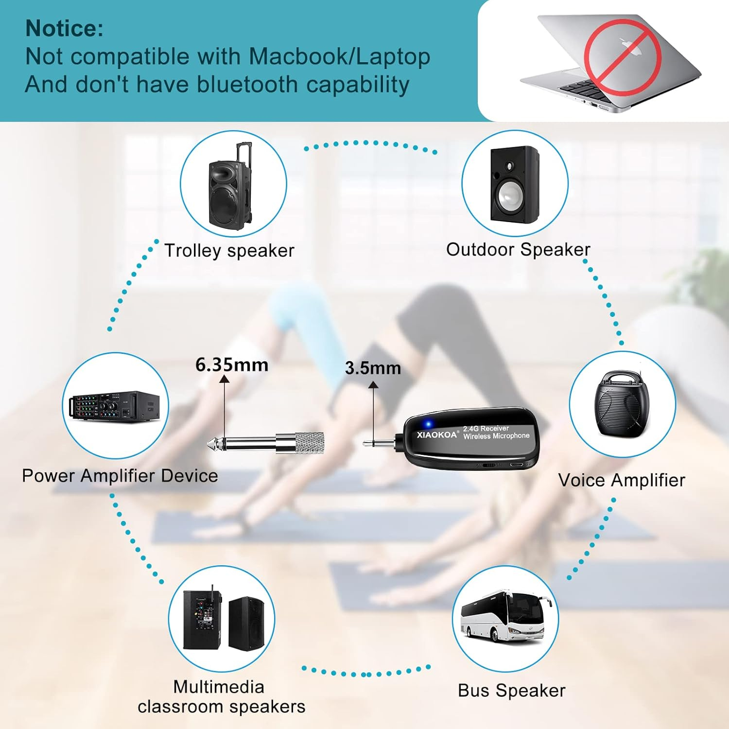 ميكروفون XIAOKOA اللاسلكي بتقنية 2.4G