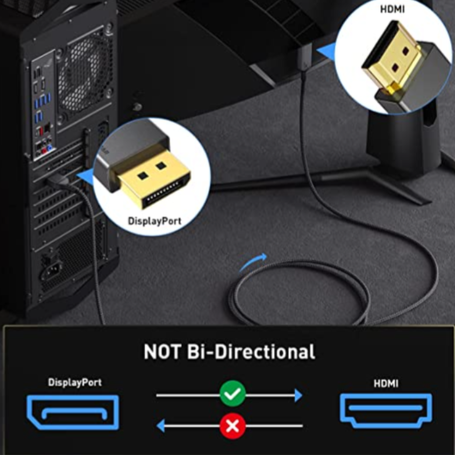 كيبل DisplayPort - Maxonar إلى HDMI