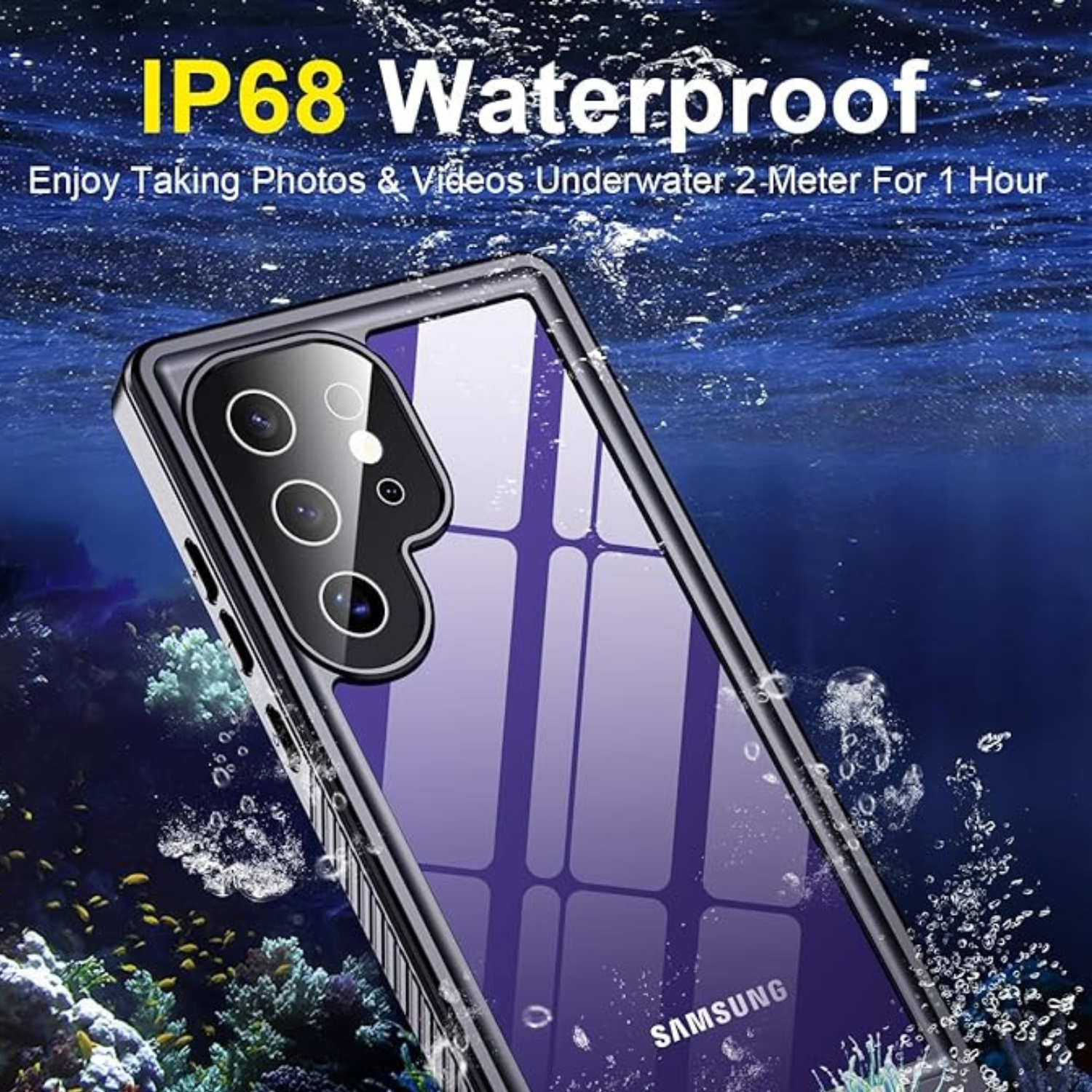 غطاء Beeasy المقاوم للماء والصدمات لهاتف Samsung Galaxy S24 Ultra (6.8 إنش)