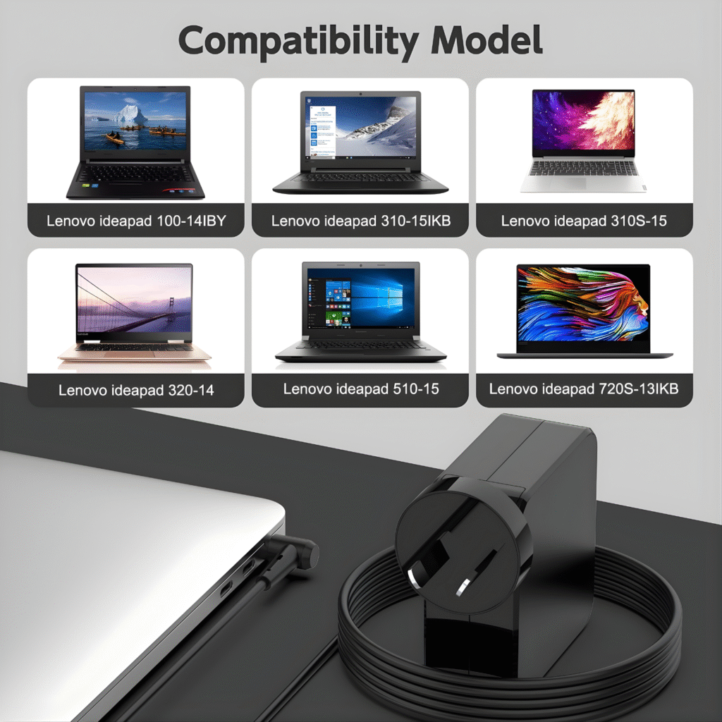 شاحن لابتوب أصلي 20V 3.25A 65W – متوافق مع Lenovo Ideapad & Yoga