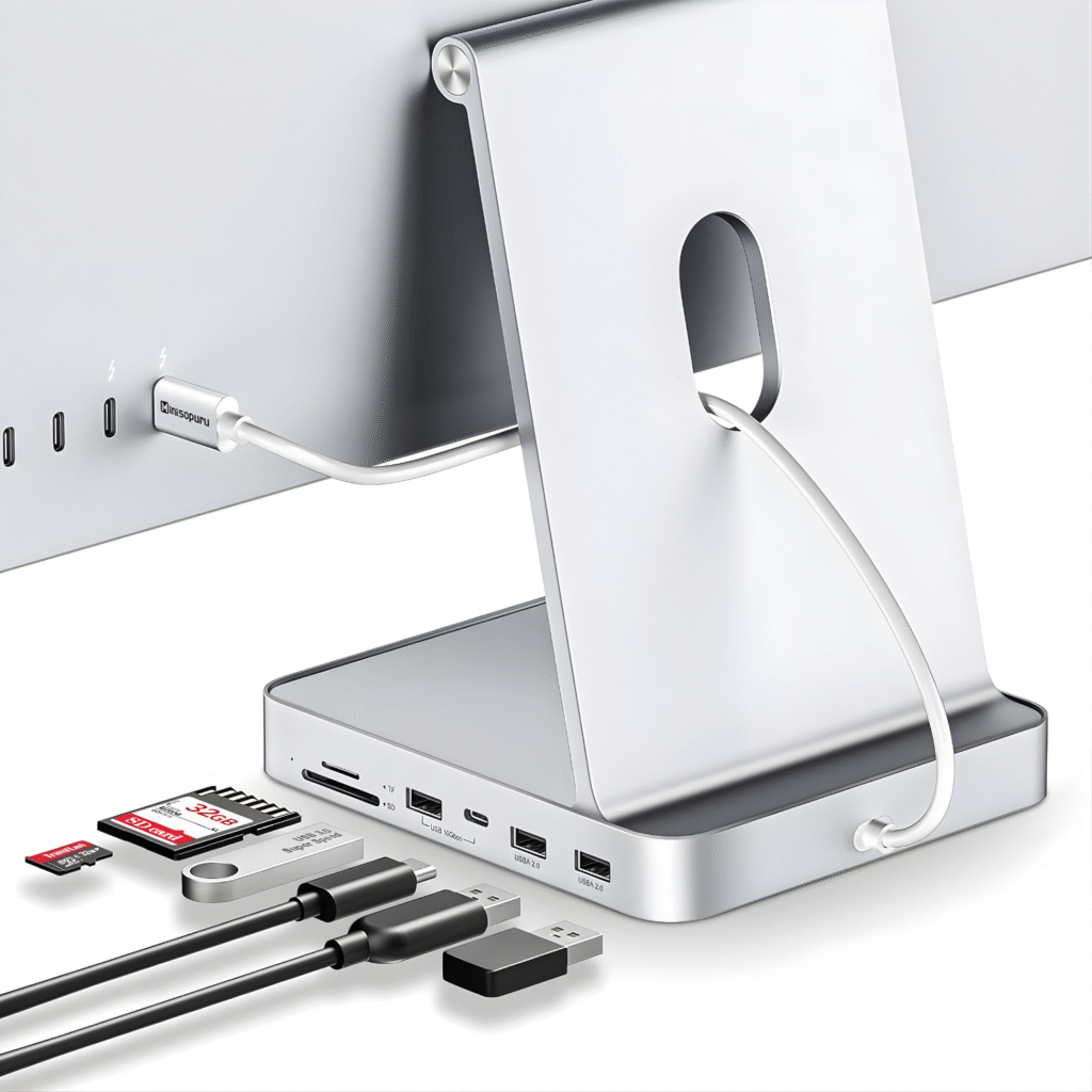 محطة التوصيل Minisopuru USB-C Hub لجهاز iMac 24 بوصة 2021 2023 2024