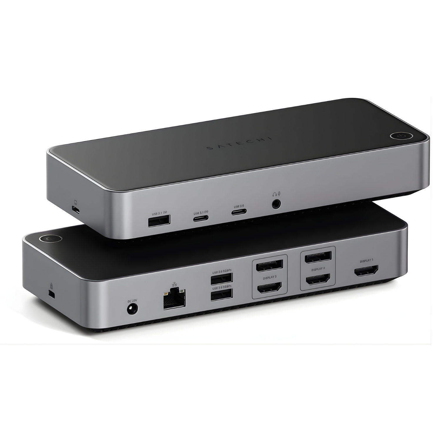 SATECHI Triple 4K Docking Station – قاعدة توسعة 13×1 لدعم ثلاث شاشات 4K مع 100W PD