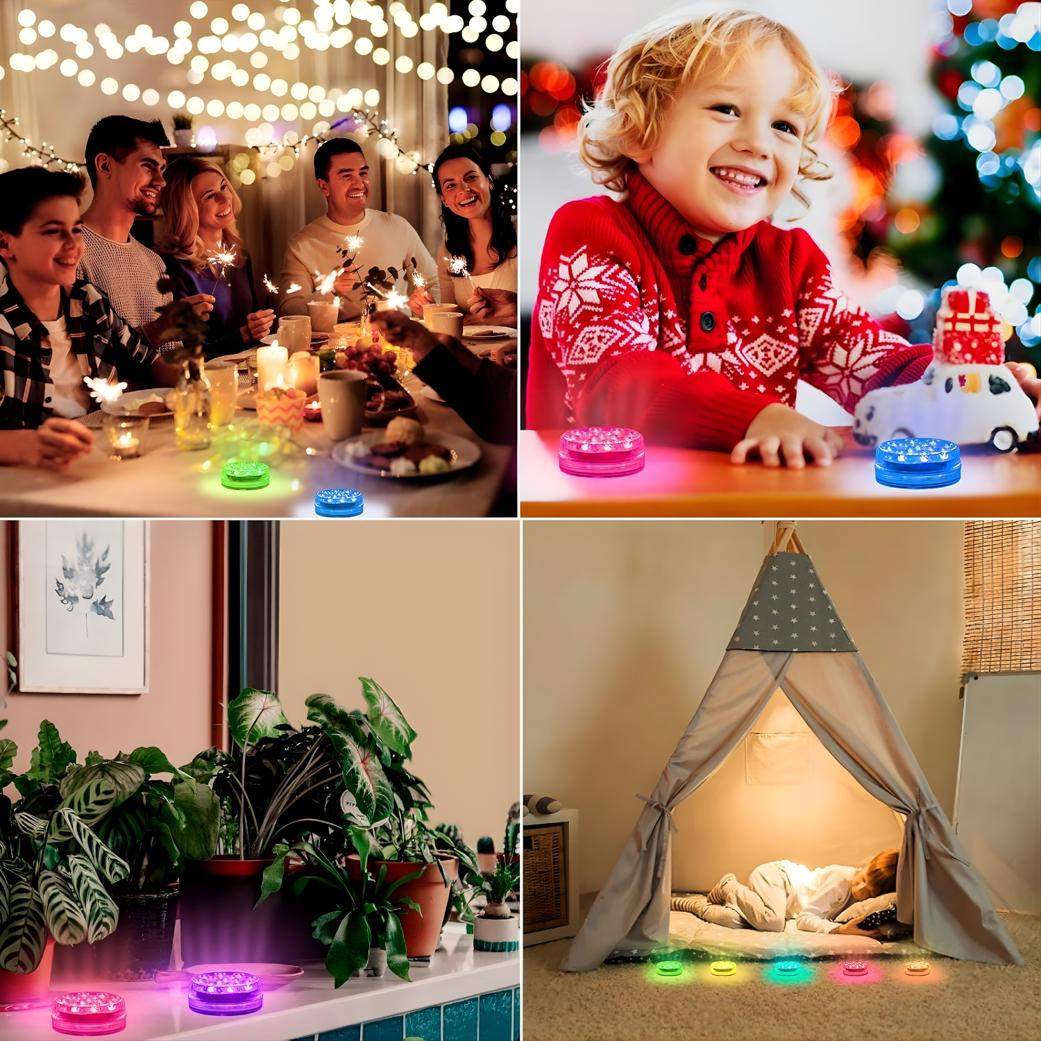 LOFTEK – إضاءة LED غاطسة للمسابح مع ريموت، مغناطيس وسكشن، 16 لون متغيّر – 13 LED قوية | طقم 8 قطع