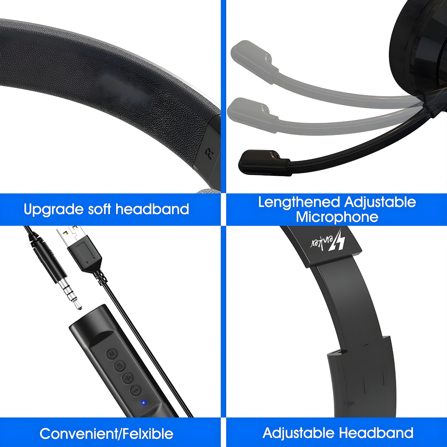 سماعة Venker USB مع مايك — عزل ضوضاء وصوت نقي للعمل والدراسة