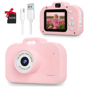 كاميرا أطفال رقمية مع ذاكرة 32GB – شاشة 2 إنش، تصوير 1080P، عدستين، USB-C، ألعاب مدمجة وتأثيرات ممتعة
