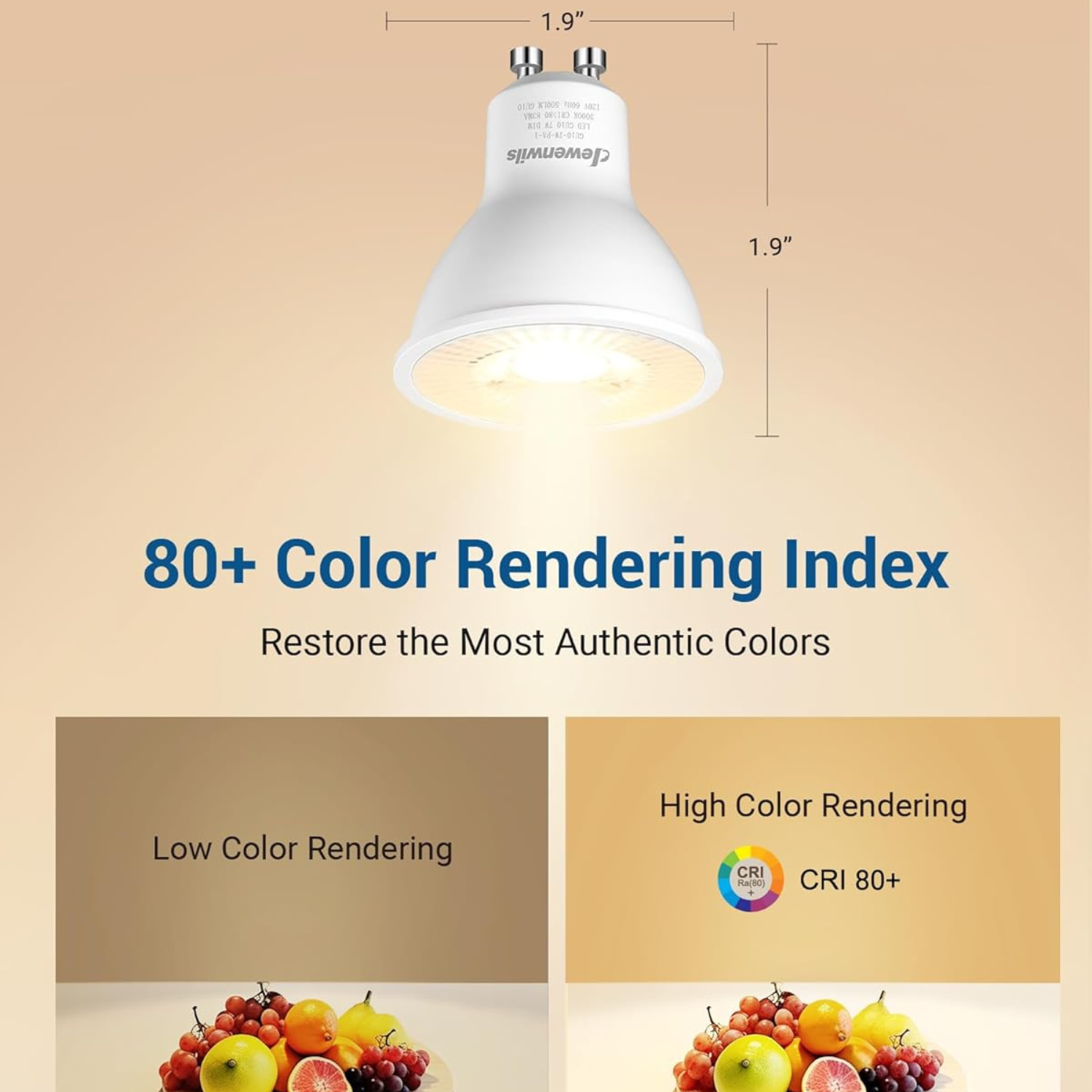 مصابيح LED DEWENWILS GU10 – إضاءة دافئة وقابلة للتعتيم