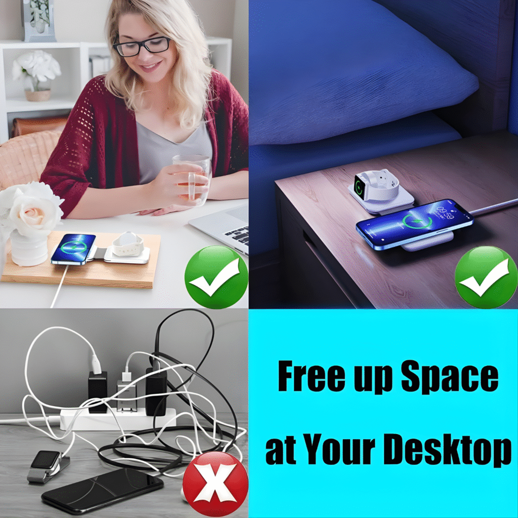 شاحن لاسلكي مغناطيسي قابل للطي 