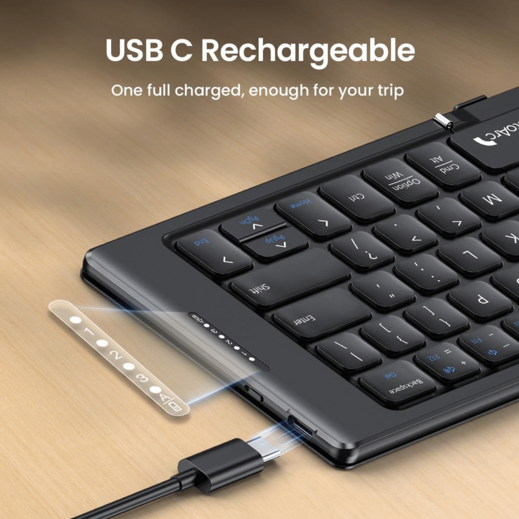 كيبورد محمول ProtoArc XK04 لوحة مفاتيح بروتو آرك قابلة للطي – صغيرة، محمولة، وعملية للسفر