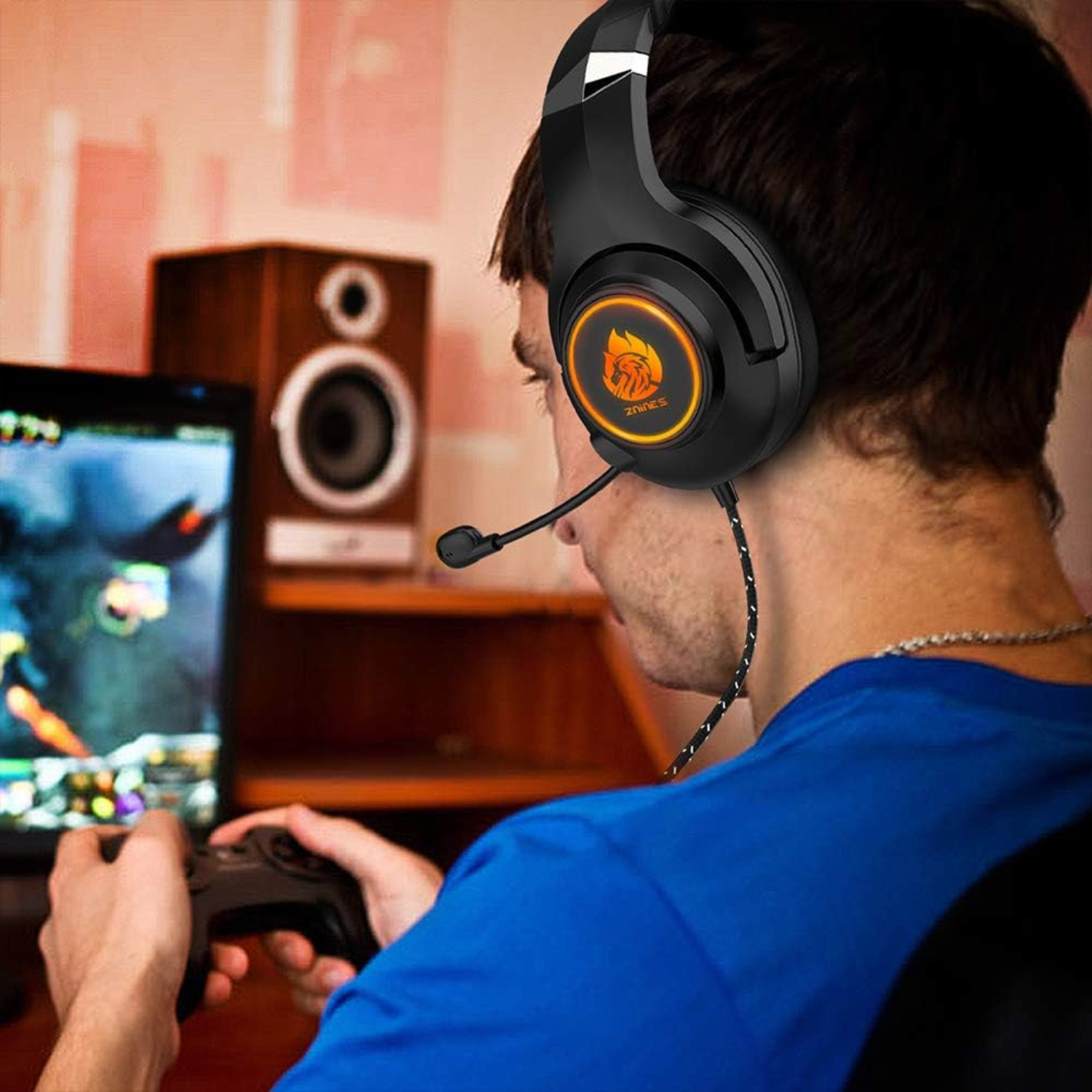 سماعة الألعاب Znines T1 – صوت محيطي واقعي وراحة فائقة