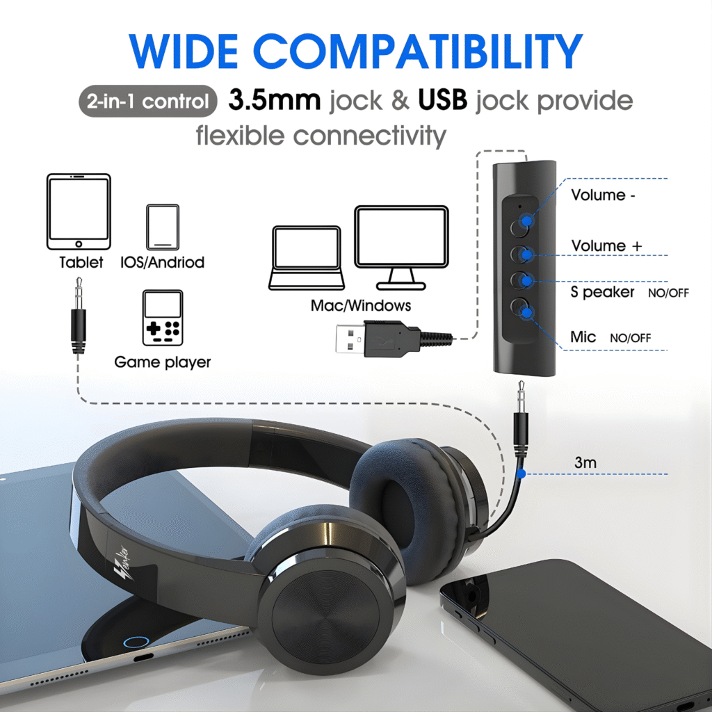 سماعة Venker USB مع مايك — عزل ضوضاء وصوت نقي للعمل والدراسة