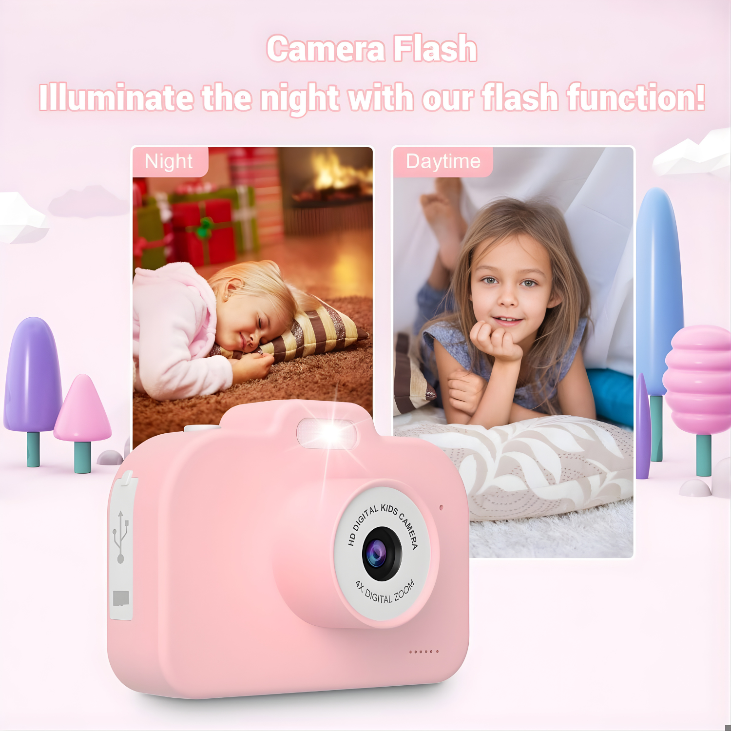 كاميرا أطفال رقمية مع ذاكرة 32GB – شاشة 2 إنش، تصوير 1080P، عدستين، USB-C، ألعاب مدمجة وتأثيرات ممتعة