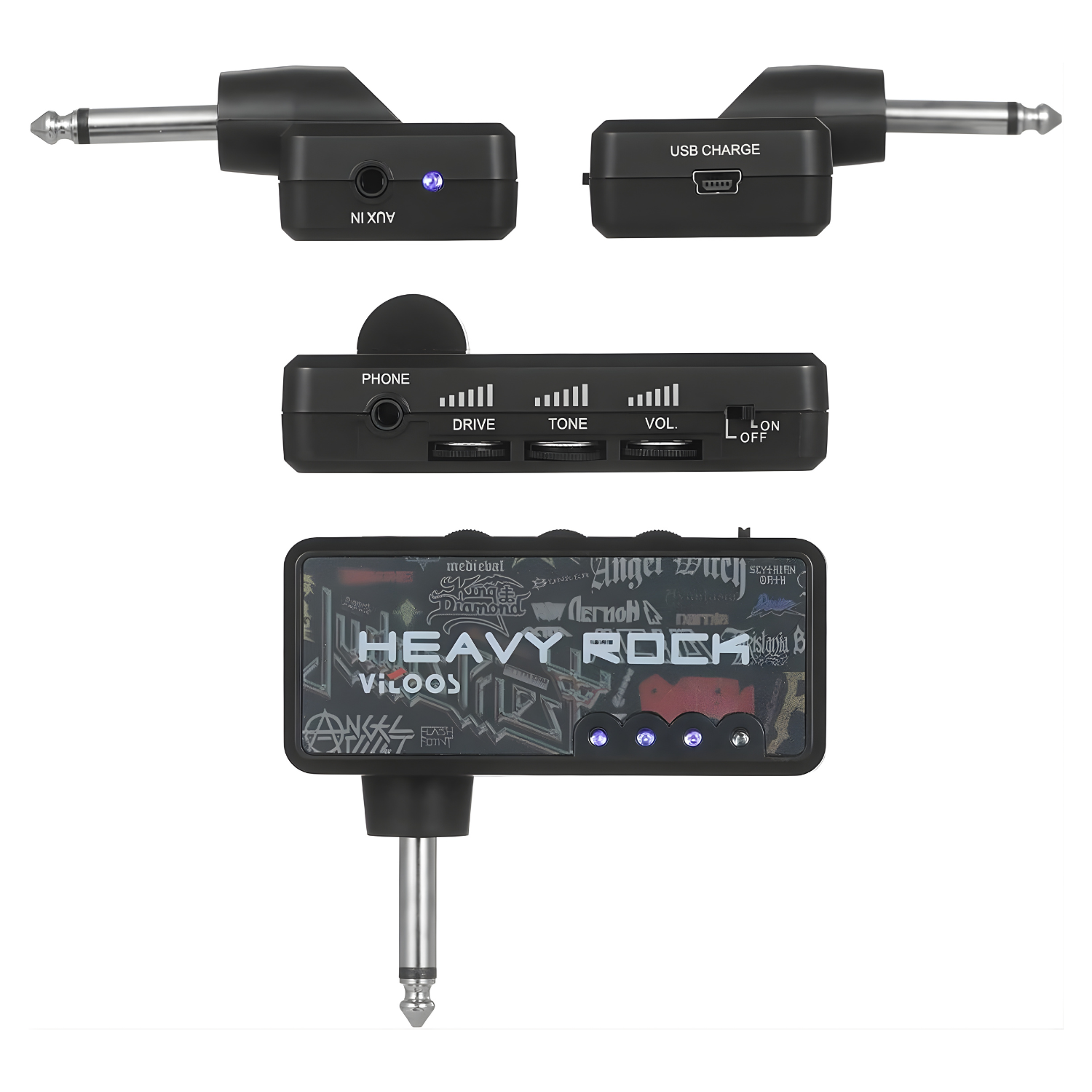 Amplifier سماعة جيتار كهربائي Btuty – مضخم صوت محمول للهيفي روك مع مقبس سماعة