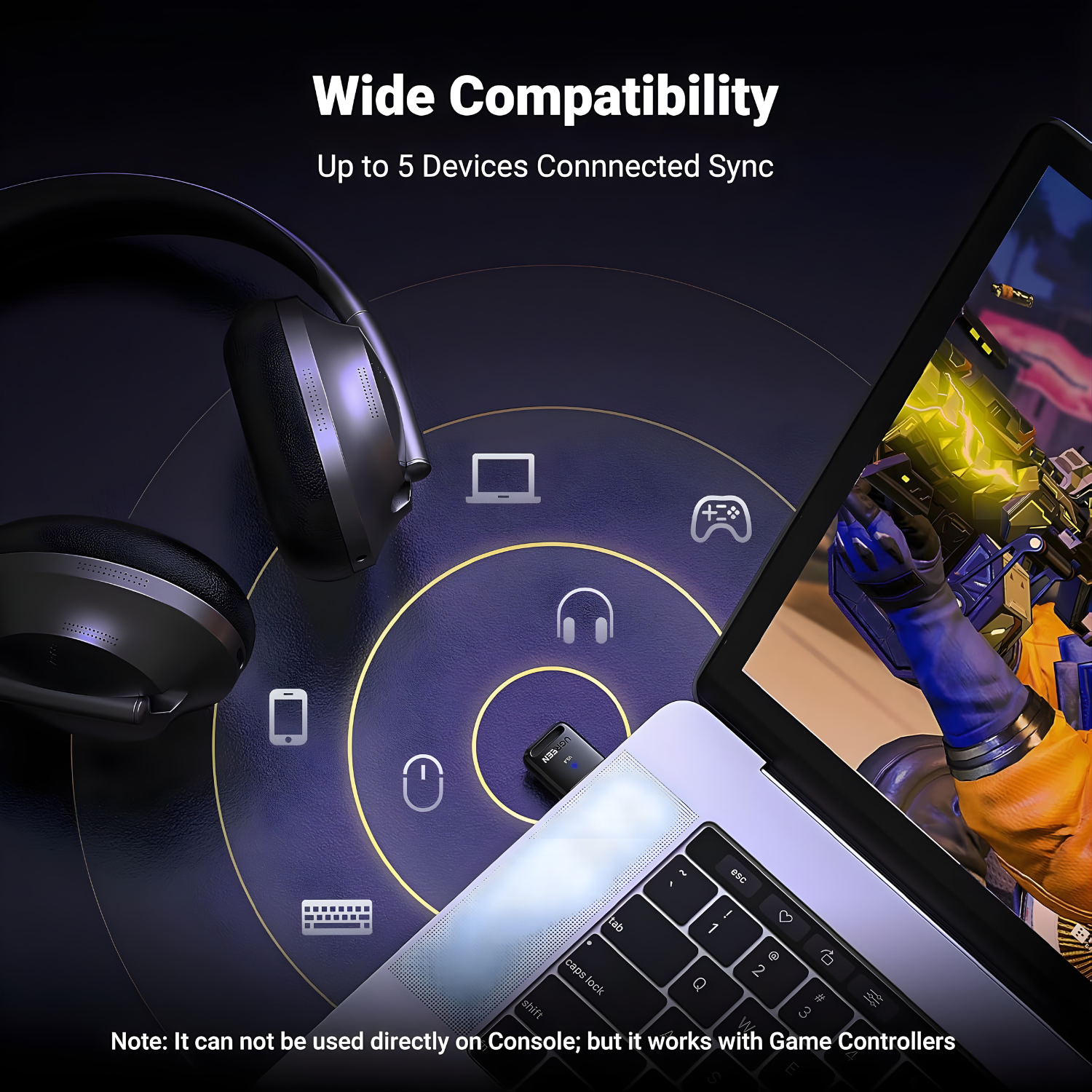 محول بلوتوث UGREEN USB 5.4 للكمبيوتر