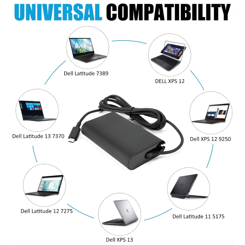 شاحن Dell Type-C أصلي بقوة 65W – سريع وآمن