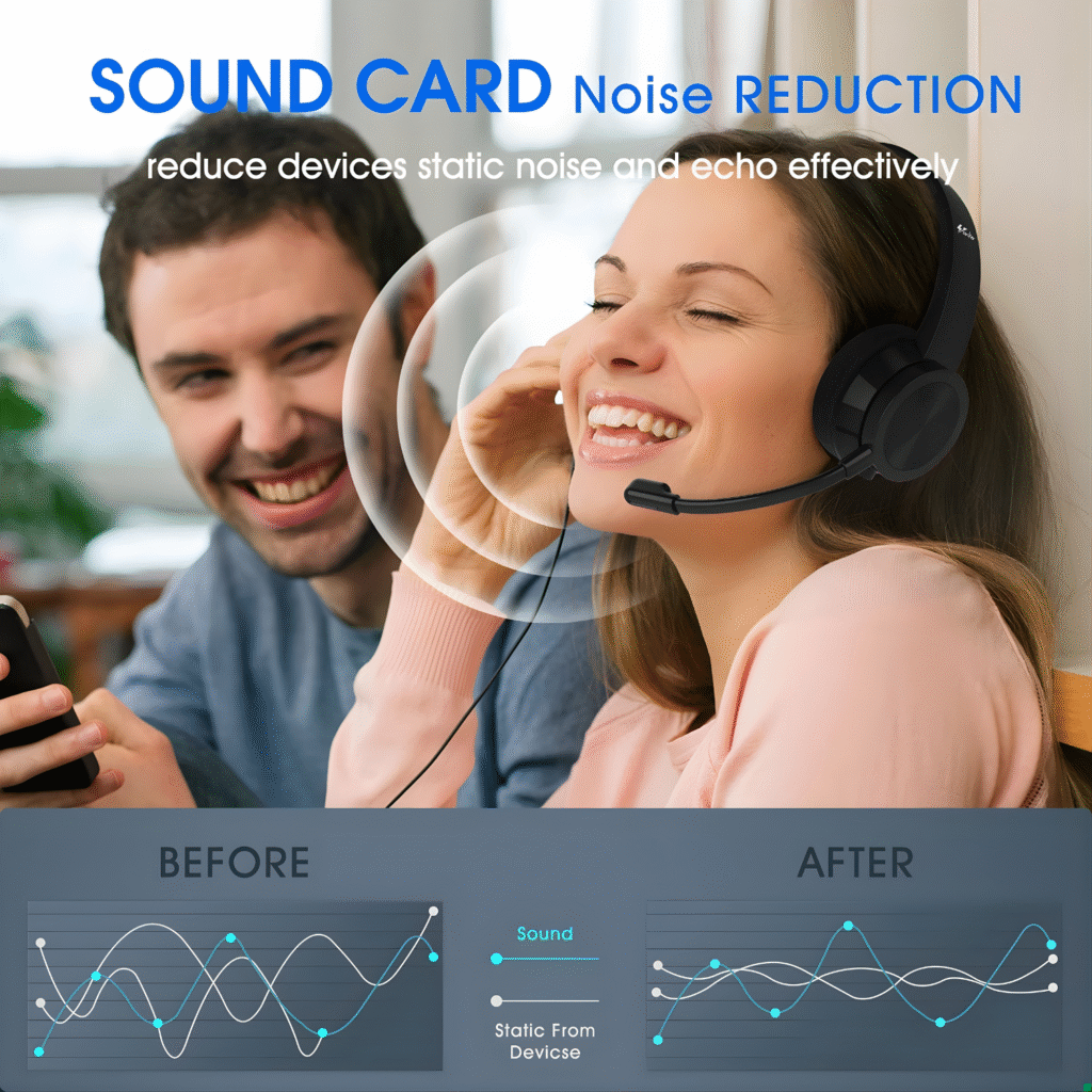 سماعة Venker USB مع مايك — عزل ضوضاء وصوت نقي للعمل والدراسة