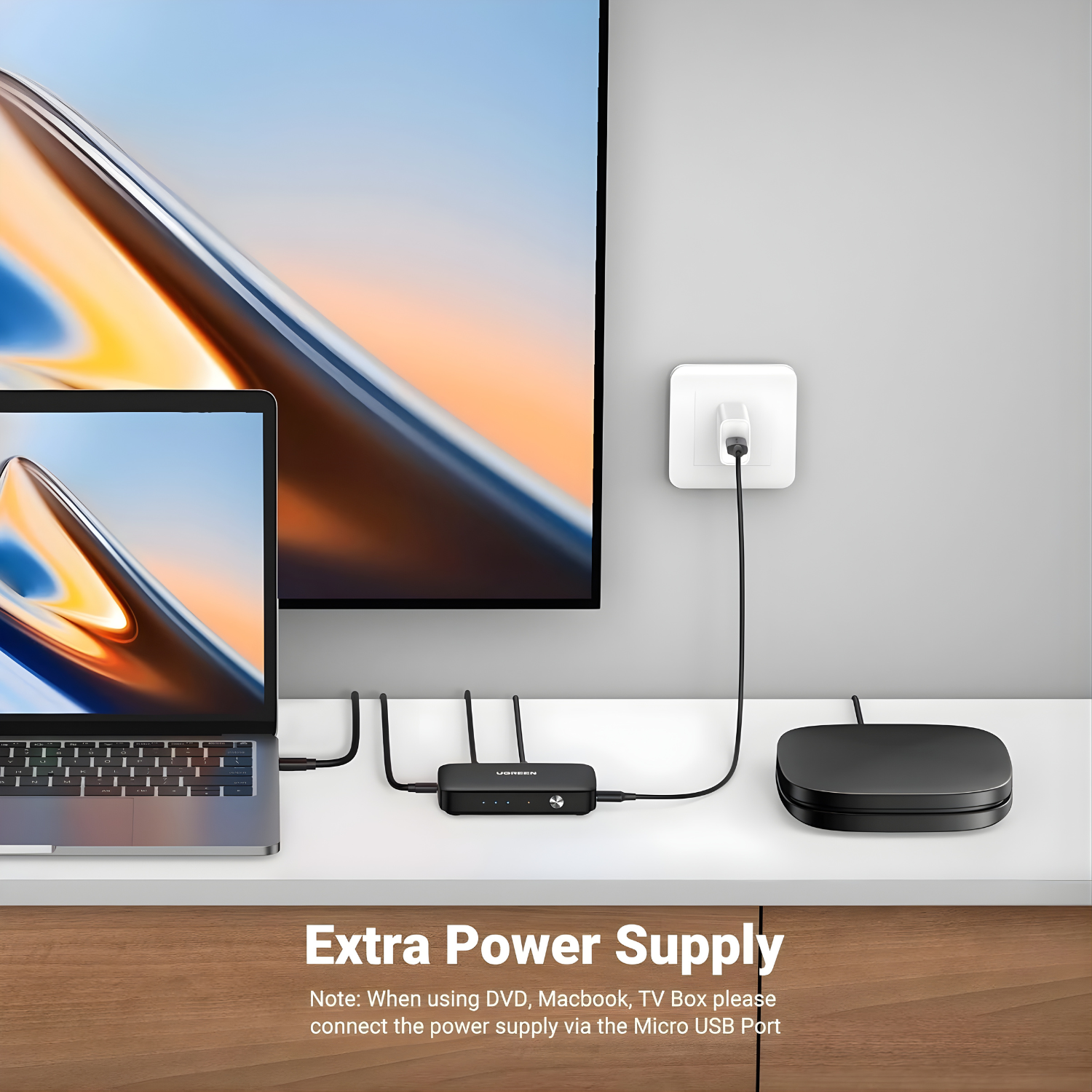 موزع HDMI بثلاثة مداخل إلى مخرج واحد بدقة 4K مع ريموت