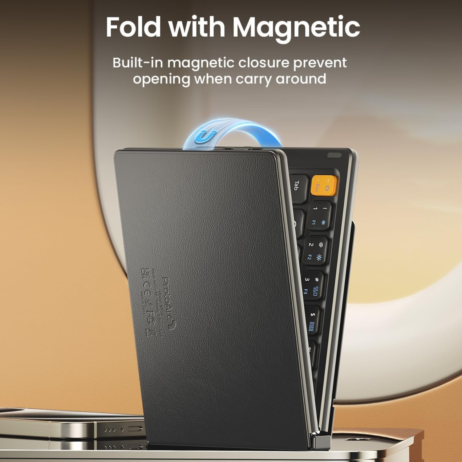 كيبورد محمول ProtoArc XK04 لوحة مفاتيح بروتو آرك قابلة للطي – صغيرة، محمولة، وعملية للسفر