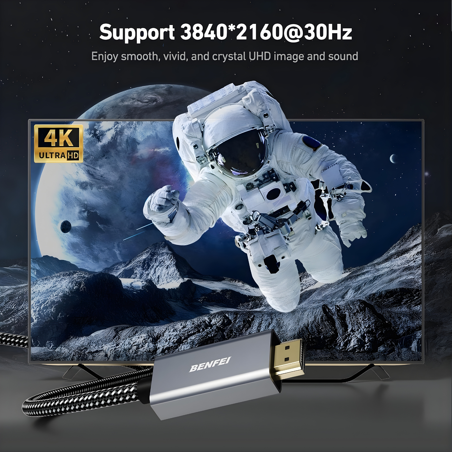 كيبل BENFEI DisplayPort إلى HDMI – 4K أحادي الاتجاه