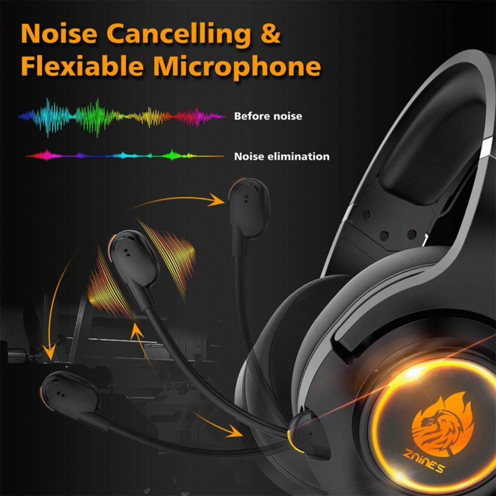 سماعة الألعاب Znines T1 – صوت محيطي واقعي وراحة فائقة