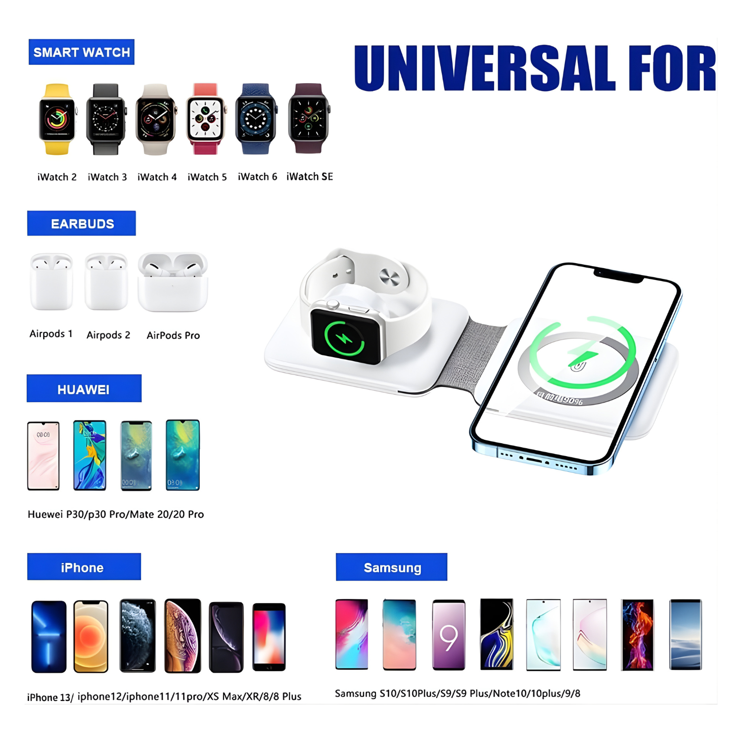 شاحن لاسلكي مغناطيسي قابل للطي