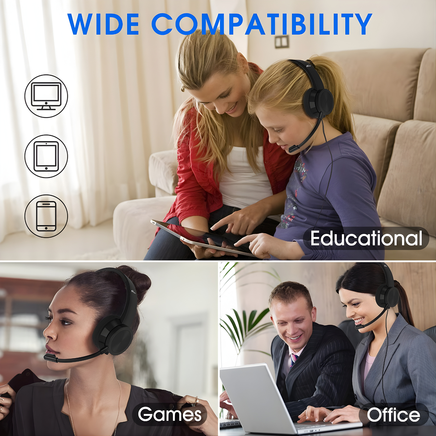 سماعة Venker USB مع مايك — عزل ضوضاء وصوت نقي للعمل والدراسة