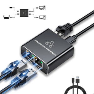 مقسم إيثرنت 1 إلى 2 بمنفذين RJ45