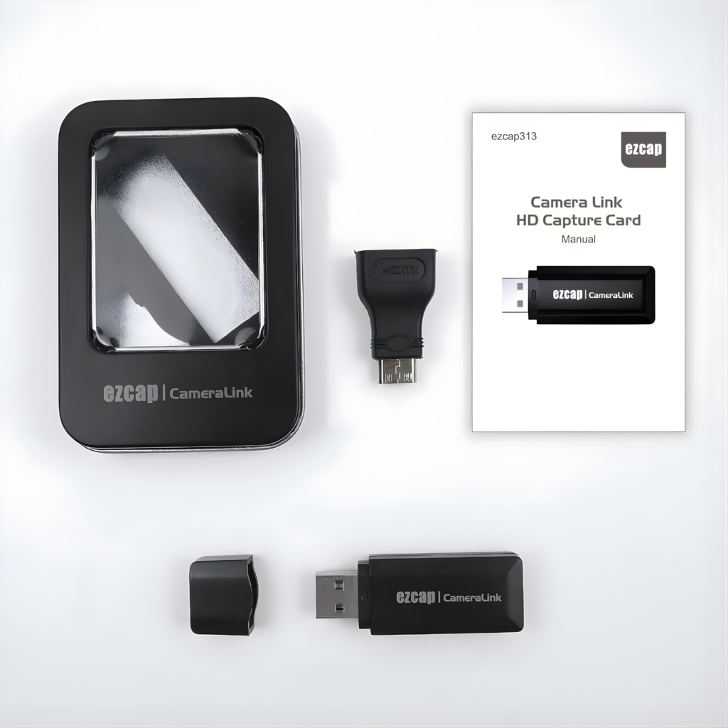 كرت التقاط فيديو Ezcap 313 Mini – إدخال HDMI 4K، تسجيل 1080p@60fps، USB 3.0، متوافق مع Windows وMac وAndroid