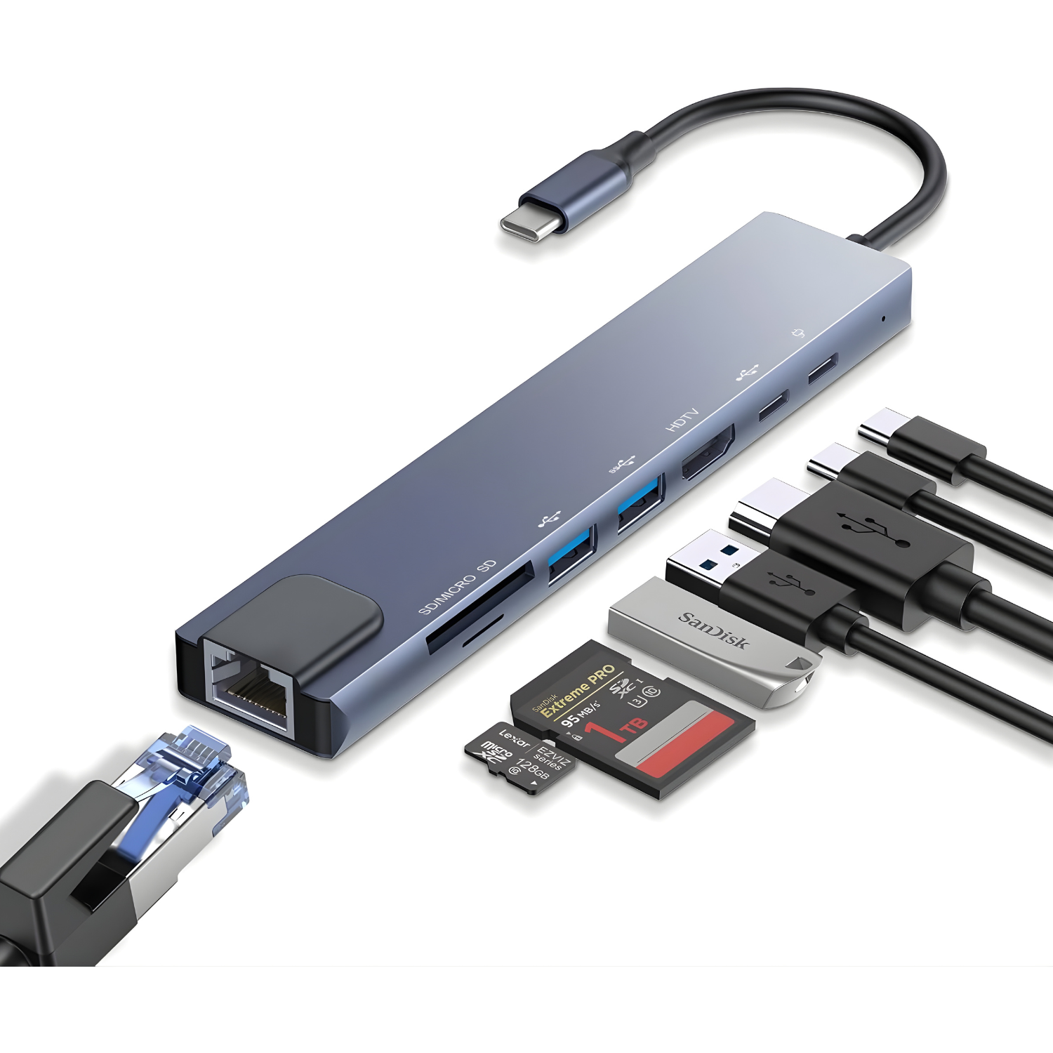 أدابتر USB-C 8 in 1